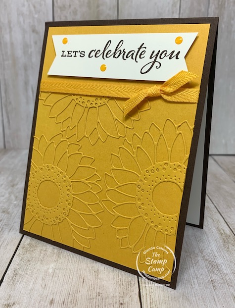 The Celebrate Sunflowers is my featured bundle for August. Each and every Thursday night is August 2020 I go live on my Facebook page or YouTube Channel bringing you another card or project using it. This is what I call a creating a textured background with Intricate Dies. Details are on my blog here: https://wp.me/p59VWq-bpV. #stampinup #celebratesunflowers #thestampcamp