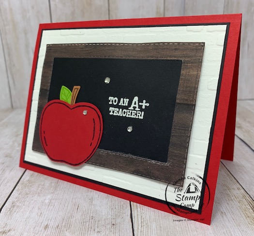To An A+ Teacher! Welcome Back! Who wouldn't love to receive this card welcoming them back to the class room whether it is a virtual classroom or in person; it is a beautiful card to let those teachers know we love them and are always thinking of them! Details are on my blog here: https://wp.me/p59VWq-bqQ. #thestampcamp.com #stampinup #teachers #harvesthellos
