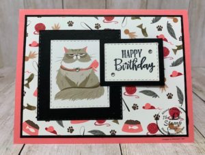 Whether you are a dog lover or a cat love you will love the Playful Pets Suite of products from Stampin' Up! This card was created for my granddaughter Sophia who loves dogs but lately says she wants a kitty too. Details are on my blog here: https://wp.me/p59VWq-btk. #stampinup #playfulpets #thestampcamp #pamperedpets