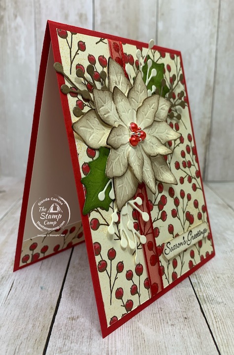 Saturday Sketch challenge using Splitcoaststampers sketch for October 2020. I used the Poinsettia Place bundle to create my card. More details can be found and ordering available on my blog here: https://wp.me/p59VWq-bwr. #stampinup #thestampcamp #poinsettia