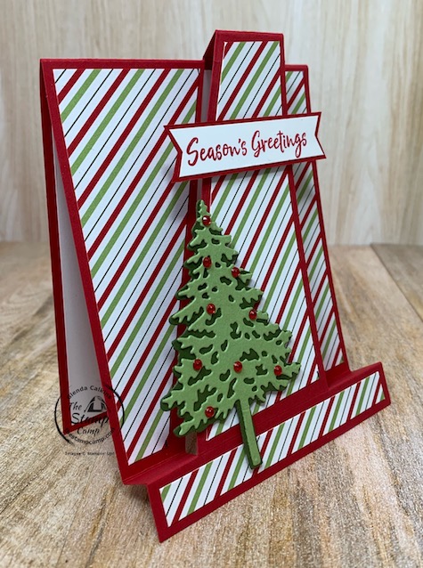 It's Fun Fold Friday and today I have a Step card with a Twist to share with you. I found this fun fold on Splitcoast stampers and just had to give it a try. I'm doing a video so make sure to check out my YouTube channel for that; my channel is "The Stamp Camp". Details for this card are on my blog here: https://wp.me/p59VWq-byN. #thestampcamp #stampinup #funfold #christmas