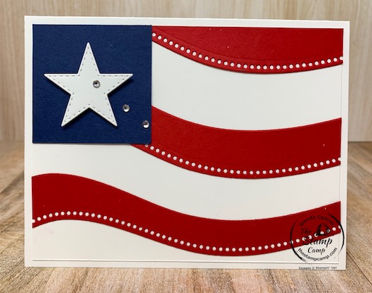 The Quite Curvy Bundle is the perfect stamp set/bundle to create ALL your patriot cards. What's also nice is this is a twofer technique. What do I mean? You will create both of these cards out of 1 piece of Real Red card stock. Check out my blog for all the details. #stampinup #thestampcamp #quitecurvybundle