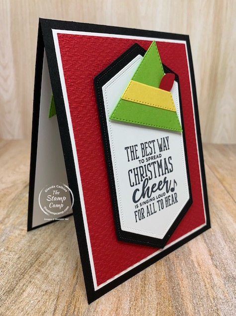 It is Make It Monday and this week it is creating an Elf Hat using the Stitched Triangle Dies from Stampin' Up! The sentiment is from the Christmas Means More stamp set which reminds me of the Christmas Movie Elf with Will Ferrell. #stampinup #thestampcamp #dies
