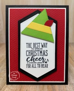 It is Make It Monday and this week it is creating an Elf Hat using the Stitched Triangle Dies from Stampin' Up! The sentiment is from the Christmas Means More stamp set which reminds me of the Christmas Movie Elf with Will Ferrell. #stampinup #thestampcamp #dies
