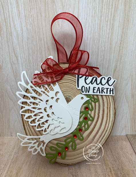 Make your own ornaments this year for yourself or to give as a gift. It is the season to create and share from home. These wooden ornaments turned out so beautiful and will be enjoyed for years to come. #stampinup #thestampcamp #ornament #DIY