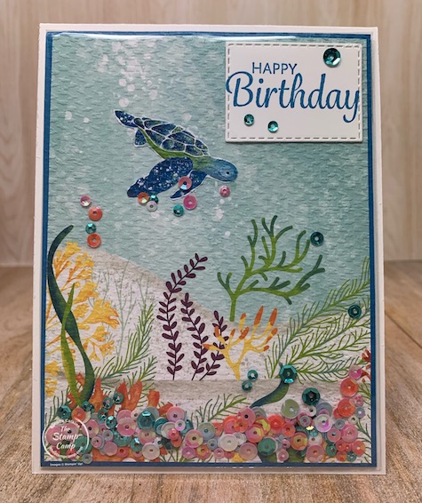 Want to know how to create the easiest shaker card ever? I'll show you on my blog today. These cards feature the Whale of a Time Designer Series Papers; so cool. #stampinup #thestampcamp #technique
