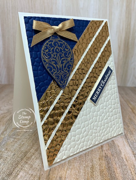 It's Saturday Sketch challenge and this week I used the sketch from Cas(e) this sketch. I used the Christmas Gleaming Bundle and the Hammered Metal embossing folder. I think it turned out pretty darn cute. #stampinup #thestampcamp #christmas #sketchchallenge