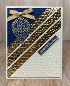It's Saturday Sketch challenge and this week I used the sketch from Cas(e) this sketch. I used the Christmas Gleaming Bundle and the Hammered Metal embossing folder. I think it turned out pretty darn cute. #stampinup #thestampcamp #christmas #sketchchallenge