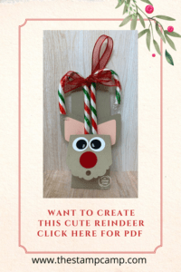 It's Make It Monday and today's project is this super cute Reindeer Treat Holder created with Stampin' Up! punches, circles and ornament punches and the Scallop Tag Topper Punch. You can either hang these on your tree or place them on your Christmas Gifts. #thestampcamp #glendasblog #stampinup