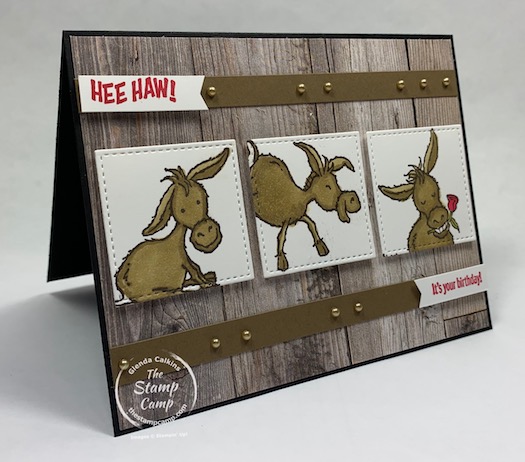 This Darling Donkey stamp set is FREE during Sale-a-bration which ends February 28, 2021. Place a min. $50.00 order (before shipping and tax) and you can choose this darling stamp set for FREE! This was created for the sketch challenge at splitcoaststampers. #thestampcamp #stampinup #saleabration #darlingdonkey