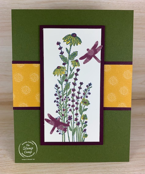 The Dandy Garden Suite of products from the January - June 2021 mini catalog is a hit! Have you gotten your bundle of products yet? The 6 X 6 Dandy Garden Designer Paper is beautiful and some sheets coordinate with the Dragonfly punch. #thestampcamp #stampinup #dandygarden #dragonfly