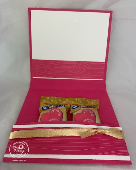 Let's Create This Super Cute and Delicious Ghirardelli Treat Holder for Valentine's Day! Grab your Heartfelt Stamp Set and Heart Punches, The Be Mine Stitched Dies and some card stock and lets get started! #thestampcamp #stampinup #treatholder