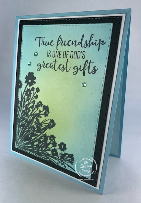 The FREE Sale-a-bration Corner Bouquet stamp set from Stampin' Up! is a staple in my stamping stash! You can do so many different techniques with this solid image stamp set and using the Stampin' up! Blending Brushes is a favorite technique of mine. #thestampcamp #stampinup #cornerbouquet #saleabration