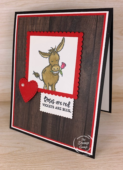 The Sale-a-bration Darling Donkeys will create a fun and pretty card for Valentine's Day, an Anniversary or Birthday. This is a free set with a min. $50.00 order is placed. #thestampcamp #stampinup #darlingdonkeys #saleabration
