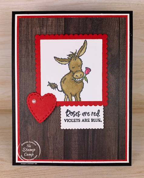 The Sale-a-bration Darling Donkeys will create a fun and pretty card for Valentine's Day, an Anniversary or Birthday. This is a free set with a min. $50.00 order is placed. #thestampcamp #stampinup #darlingdonkeys #saleabration