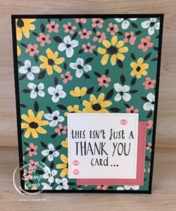 These are the final days to get the FREE Sale-a-bration Flower and Field Designer Series Paper. This was done for a sketch challenge at Try Stampin' On Tuesday. #thestampcamp #stampinup #flowerandfield