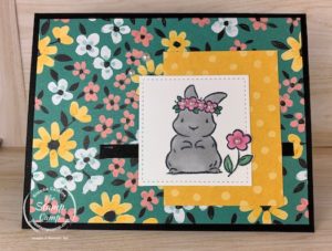 Saturday Sketch with Springtime Joy stamp set from Stampin' Up! I think the little bunny from this stamp set goes perfectly with the FREE Flower & Field Designer Series Papers. #stampinup #thestampcamp #saturdaysketch