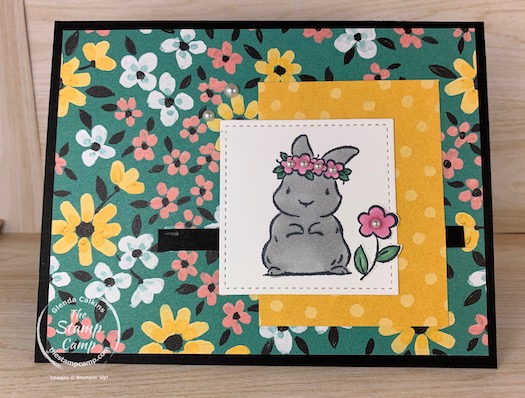 Saturday Sketch with Springtime Joy stamp set from Stampin' Up! I think the little bunny from this stamp set goes perfectly with the FREE Flower & Field Designer Series Papers. #stampinup #thestampcamp #saturdaysketch
