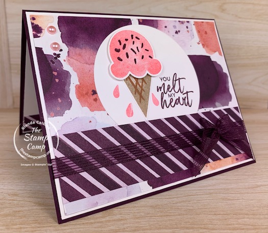 Yes, another Sweet Ice Cream card with the coordinating Ice Cream Corner Designer Series Paper; what can I say; I'm having so much fun with this product suite from Stampin' Up! Gearing up for some fun Summer Events! #thestampcamp #stampinup #icecream