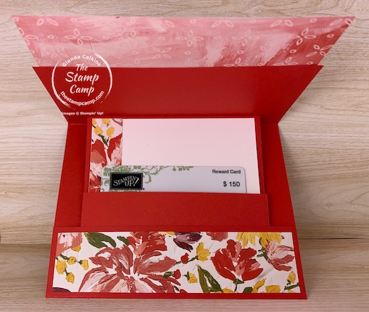 Need a super sweet gift card holder for Mother's Day or maybe a Birthday? Check out this Slide Up, Pop Up gift card holder. Just in time to create it for Mother's Day! #thestampcamp #stampinup #giftcardholder
