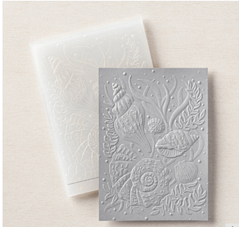 Seashells 3D Embossing Folder from Stampin' Up! gorgeous backgrounds for your cards or even add to scrapbook pages. #thestampcamp #glendasblog #stampinup