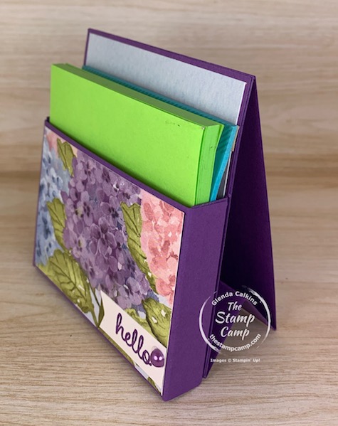 Need a sweet and simple gift to give someone? Try this beautiful Sticky Notepad Holder for a desk, mantel, counter etc. #thestampcamp #stampinup #notepadholder