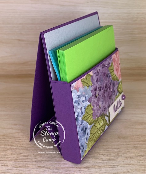 Need a sweet and simple gift to give someone? Try this beautiful Sticky Notepad Holder for a desk, mantel, counter etc. #thestampcamp #stampinup #notepadholder