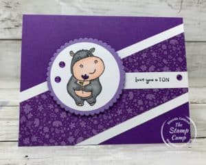 Sale-a-bration Hippiest Hippos Stamp Set For Giselle's Birthday Cards