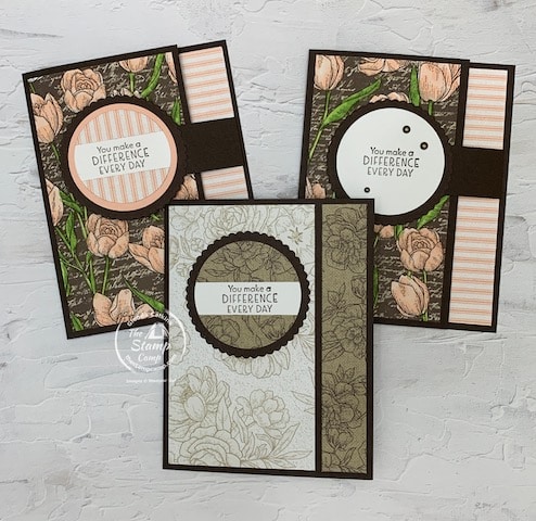 simple stamping techniques on today's fun fold cards