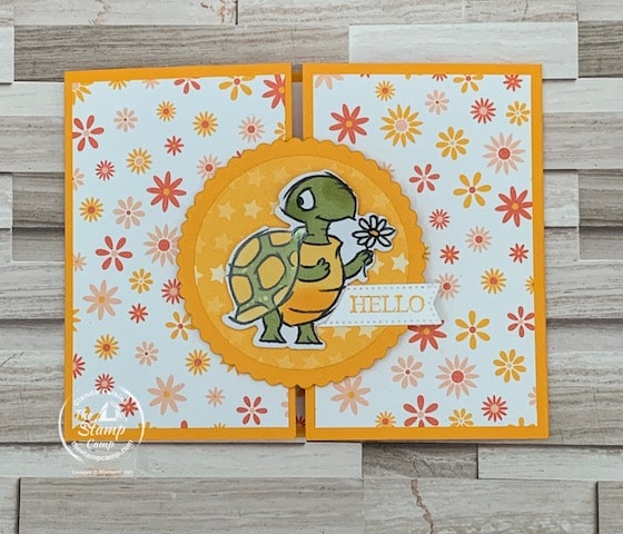 playing in the rain fun fold card