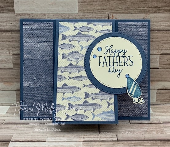 let's go fishing designer series paper for birthday cards