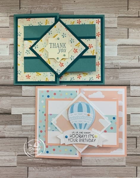 fun fold card with one sheet of designer series paper simple one sheet wonder cards