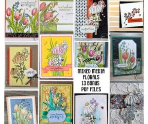 Mixed Media Florals Bonus Card For My Stamp Camp At Home Card Club Kit