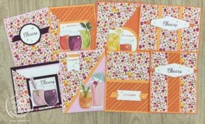 Simple One Sheet Card Designs Using Celebratory Sips Designer Series Paper