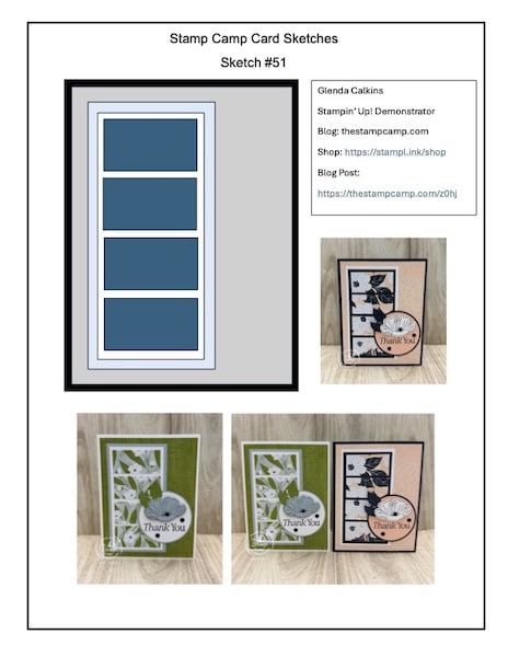 easy card sketches week 51