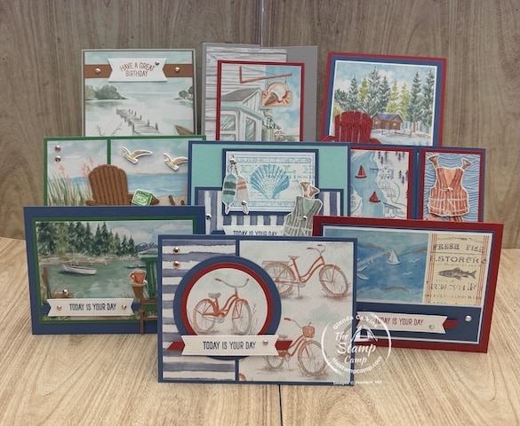 One Sheet Wonder Cards with designer series paper from the stamp camp